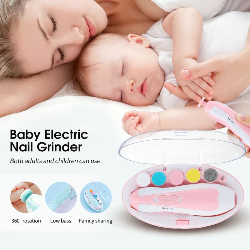 Baby Nail Trimmer Electric Set | 6-in-1 Newborn Manicure Kit Safe & Gentle Grooming for Little Hands