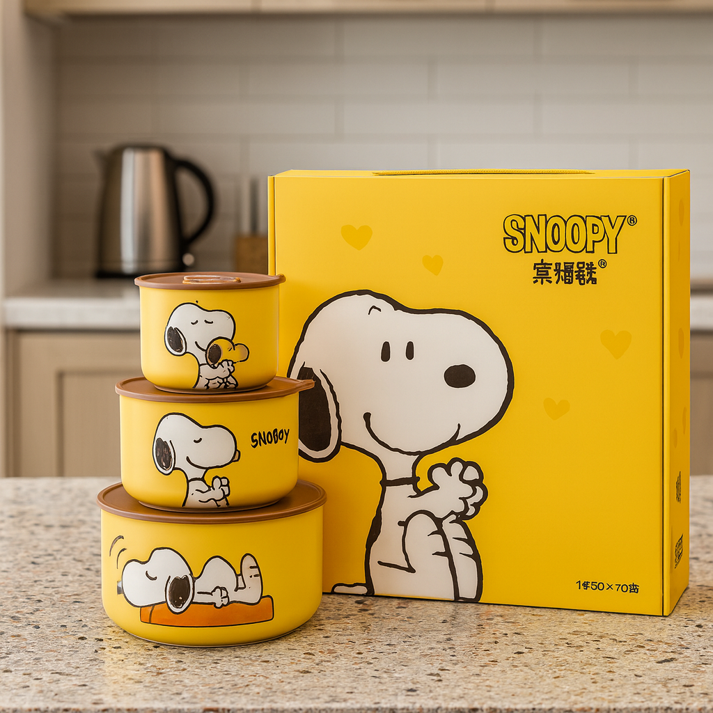 Luxury Snoopy Design Ceramic Jar Set ā With Gift Box Packaging