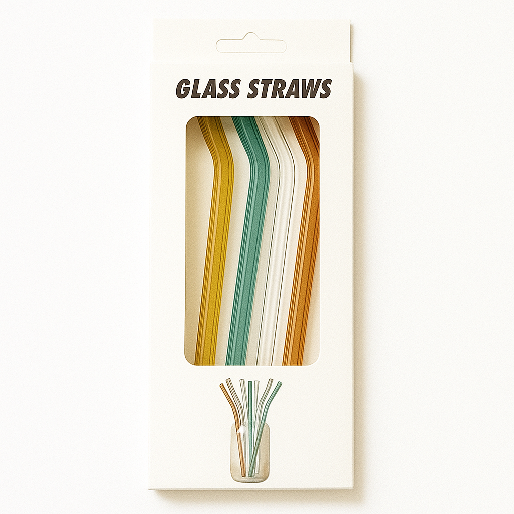 4Pcs Color Glass Straw