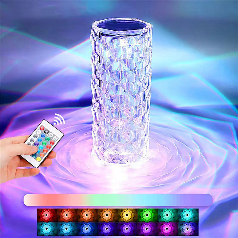 Crystal Diamond Table Lamp – Touch & Remote Control, 16 Colors