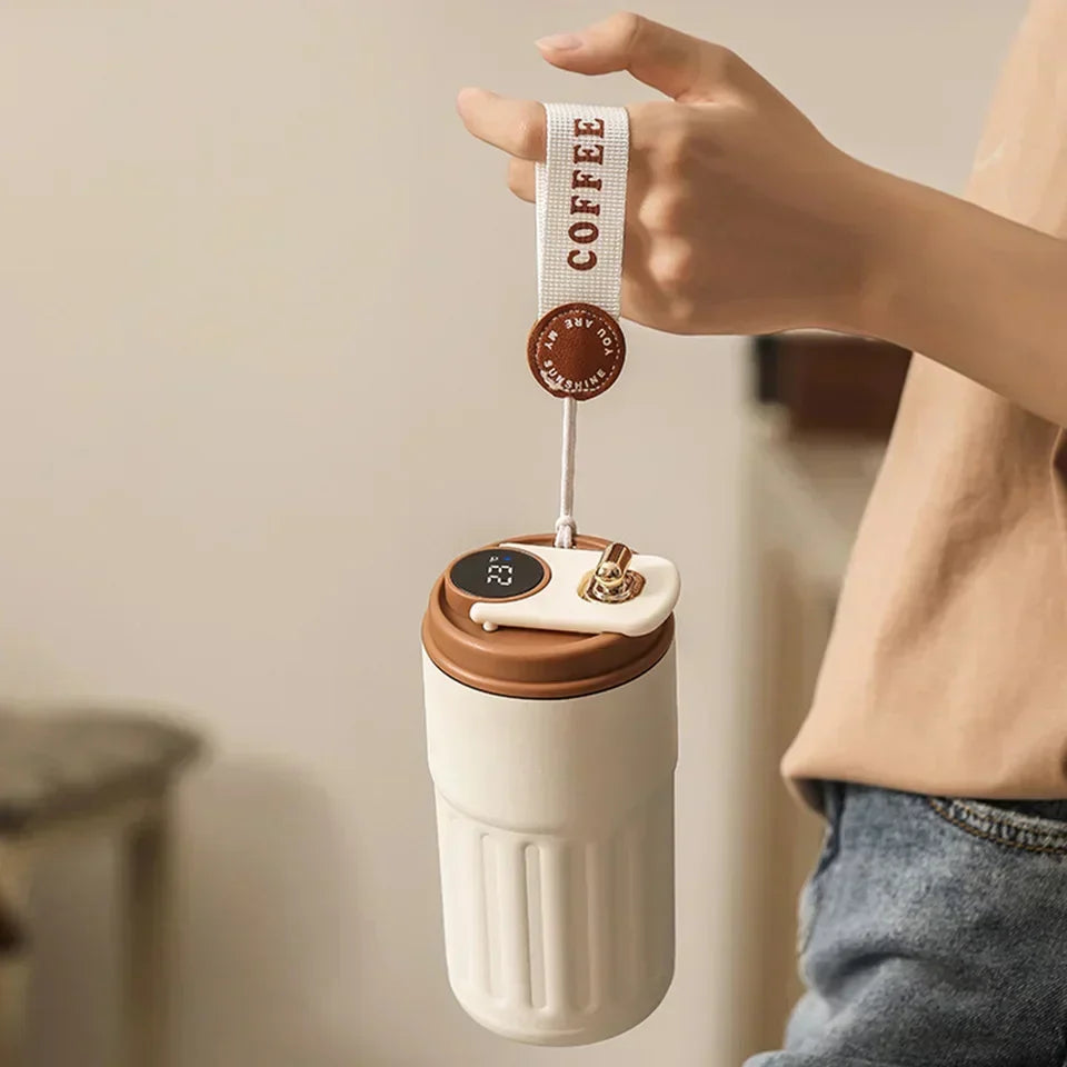 450ML Smart Display Bottle, Stainless Steel Coffee Mug