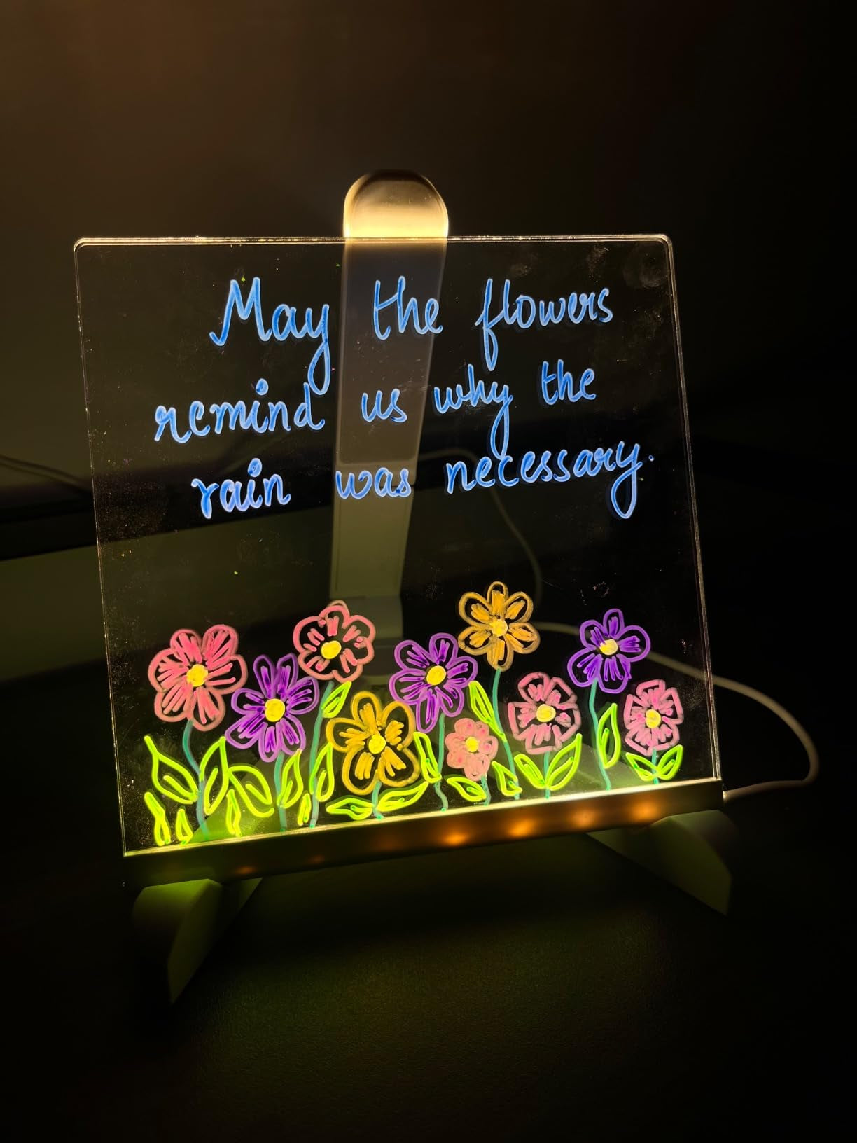 DIY 3D Acrylic LED Writing Pad with 7 Color Markers