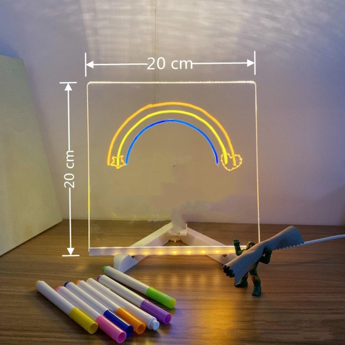 DIY 3D Acrylic LED Writing Pad with 7 Color Markers