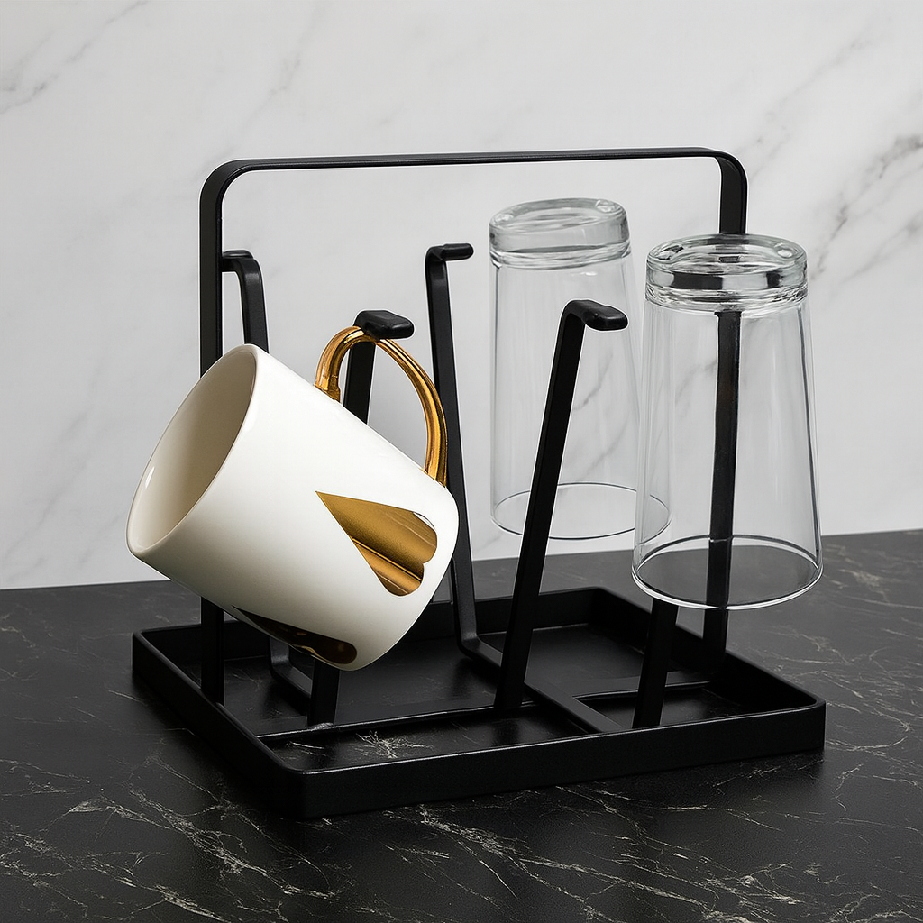 Metal Glass Stand – Elegant Cup & Glass Holder Rack