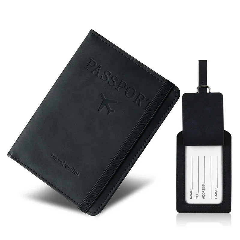 RFID Blocking Passport Holder & Luggage Tag Set – Travel Wallet