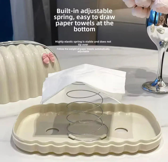 Cute Bow Design Tissue Box – Creative Shell Tissue Box