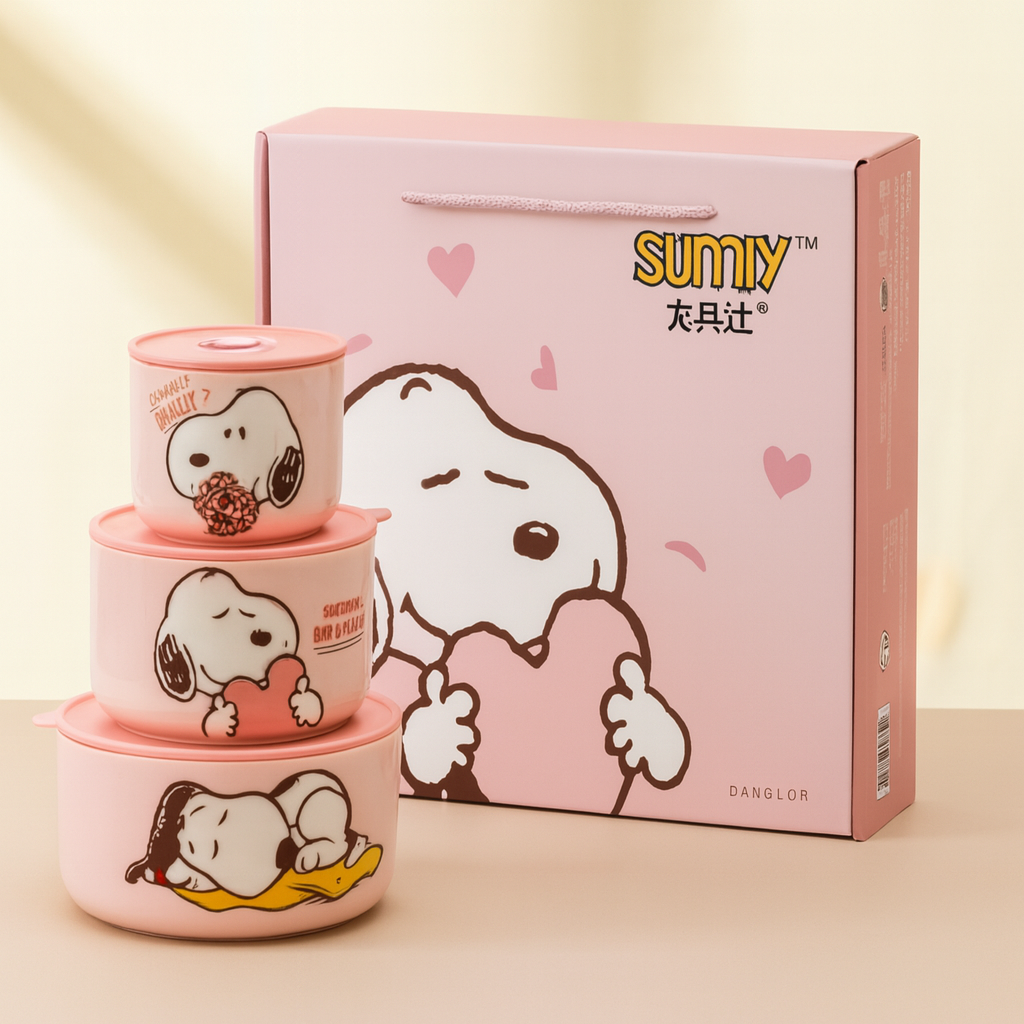 Luxury Snoopy Design Ceramic Jar Set ā With Gift Box Packaging