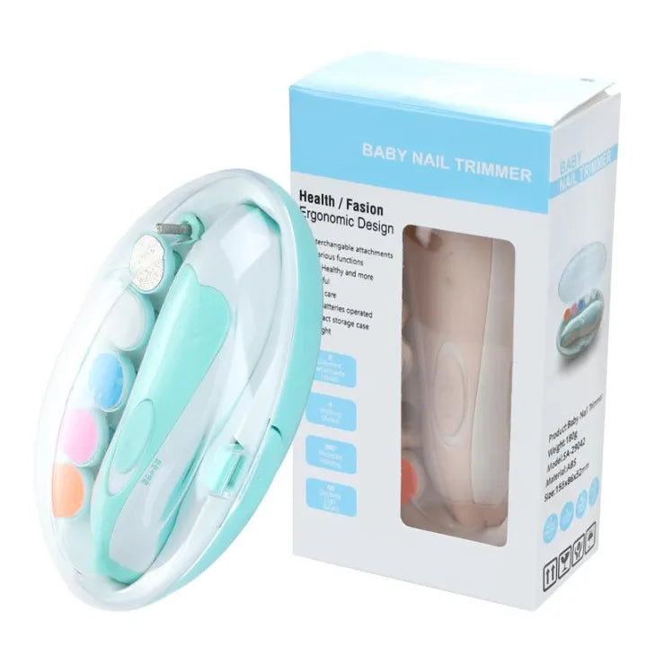 Baby Nail Trimmer Electric Set | 6-in-1 Newborn Manicure Kit Safe & Gentle Grooming for Little Hands