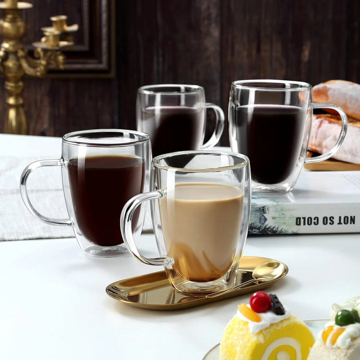 Double Wall Glass Coffee Mug Tea Cup Mug For Drinking milk Coffee