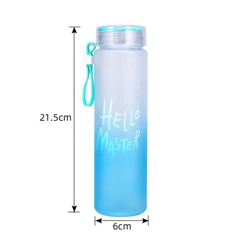 Hello Master Water Bottle, 480ml Transparent Gradient Colorful Bottle, Portable Athletic Stylish Frosted Water Bottle, Large Capacity Misting Water Bottle, Gradient Drinkware Travel Bottle, Outdoor Sport Fitness Water Cup