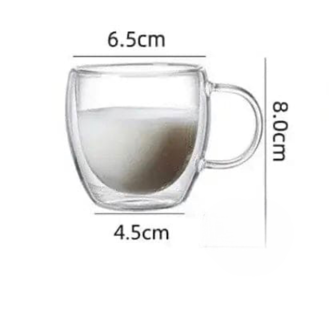 Heat Resistant Tea Cup, Double Wall Glass Cup With Handle, Portable Transparent Beverage Mug, Chai Glass Cup, Insulated Coffee Mug, Coffee Glass