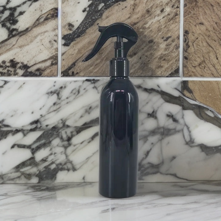 Spray Bottle - Trigger Spray with Safety Lock System - 250 ml - Black/White/Transparent