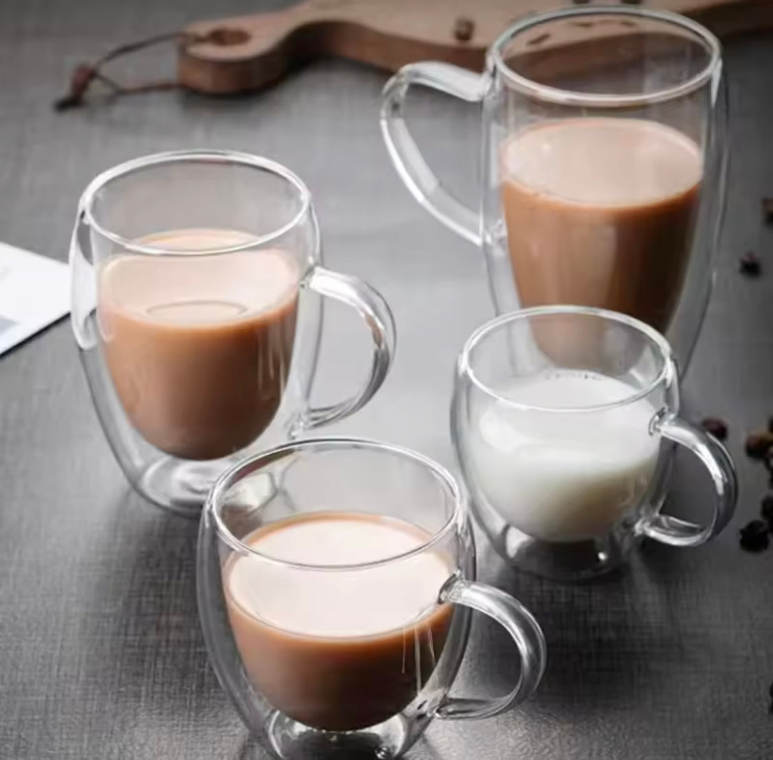 Heat Resistant Tea Cup, Double Wall Glass Cup With Handle, Portable Transparent Beverage Mug, Chai Glass Cup, Insulated Coffee Mug, Coffee Glass