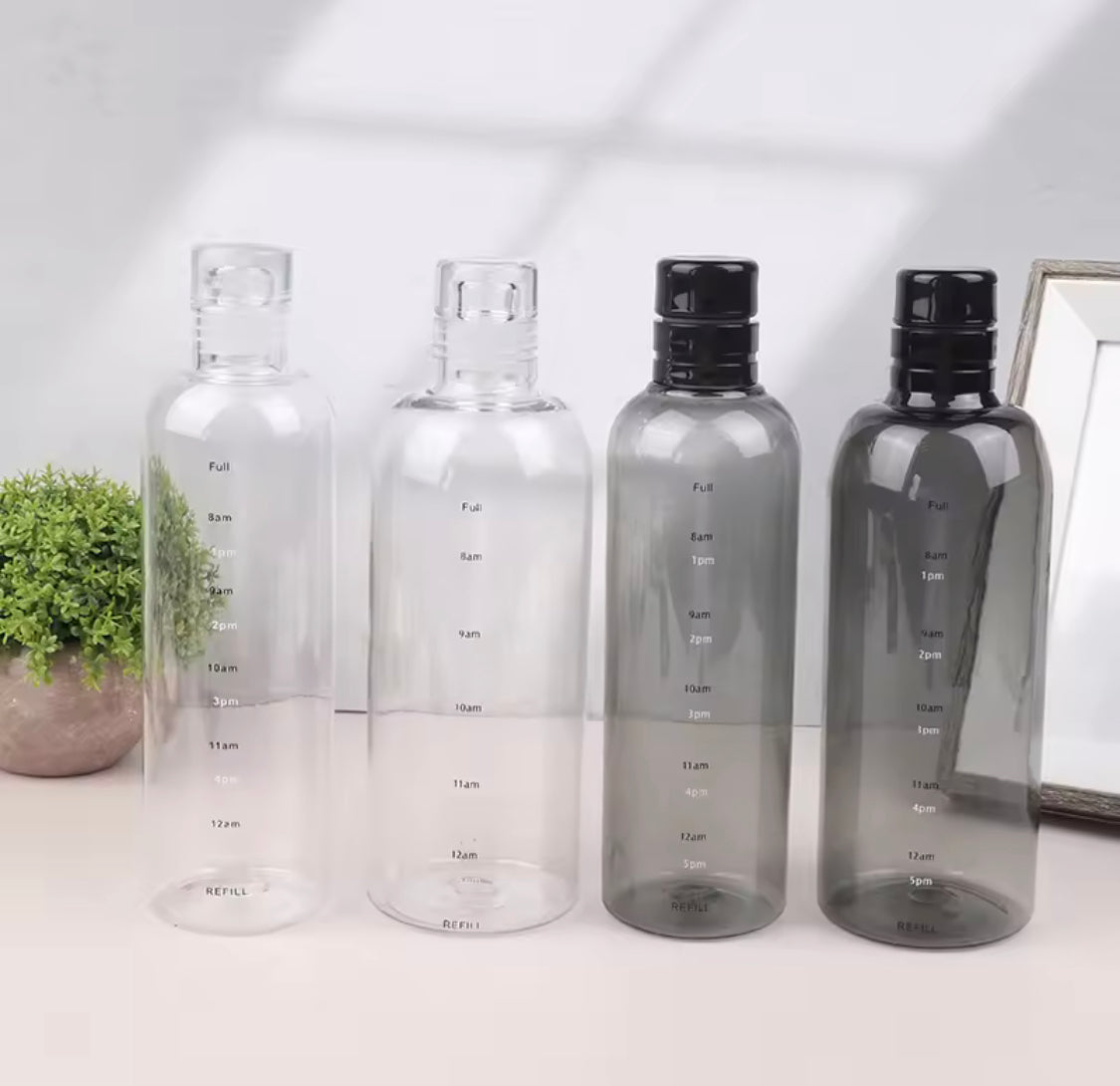 Creative Plastic Water Bottle With Time Scale, Large Capacity Leakproof Water Bottle, Gym Sports Water Bottles