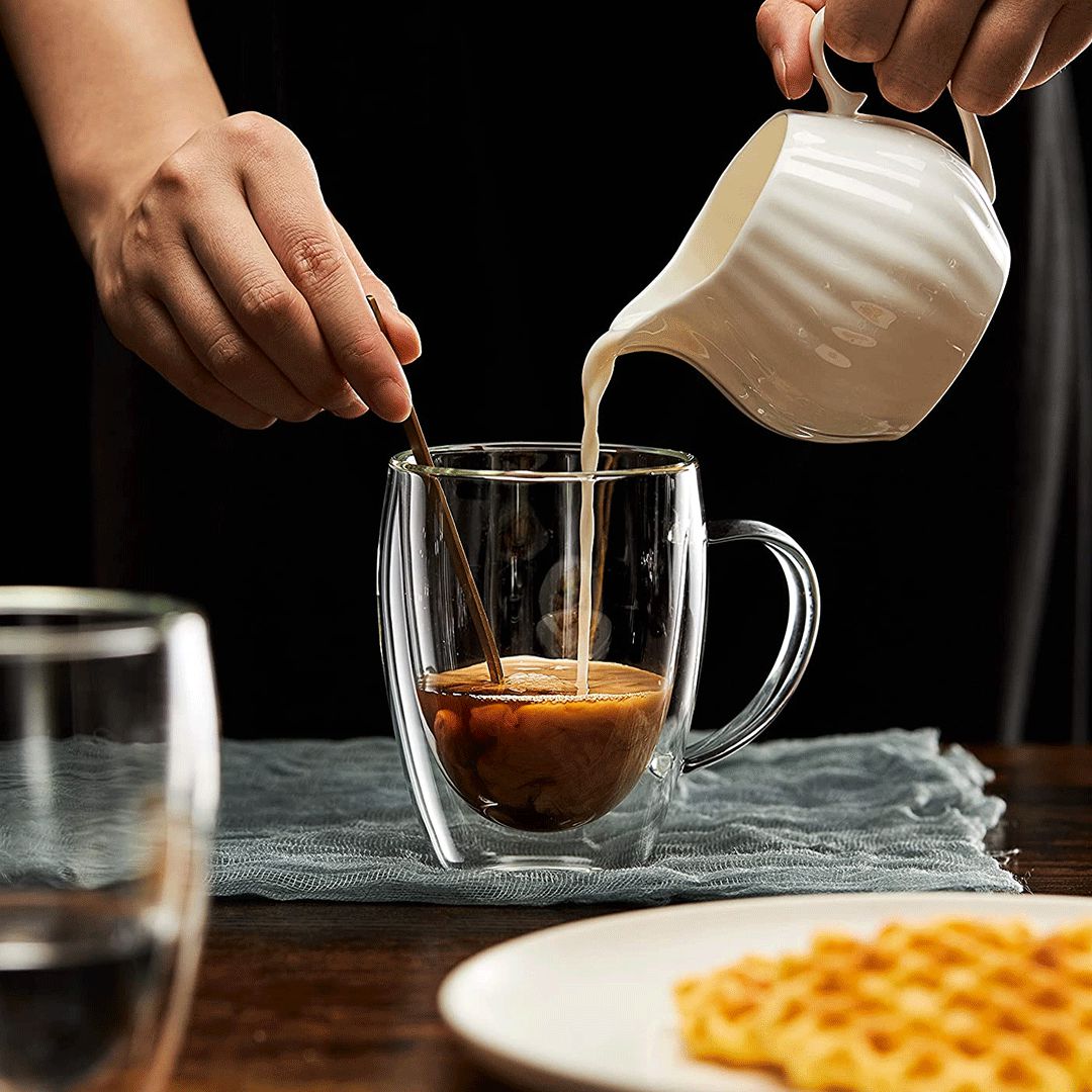 Double Wall Glass Coffee Mug Tea Cup Mug For Drinking milk Coffee