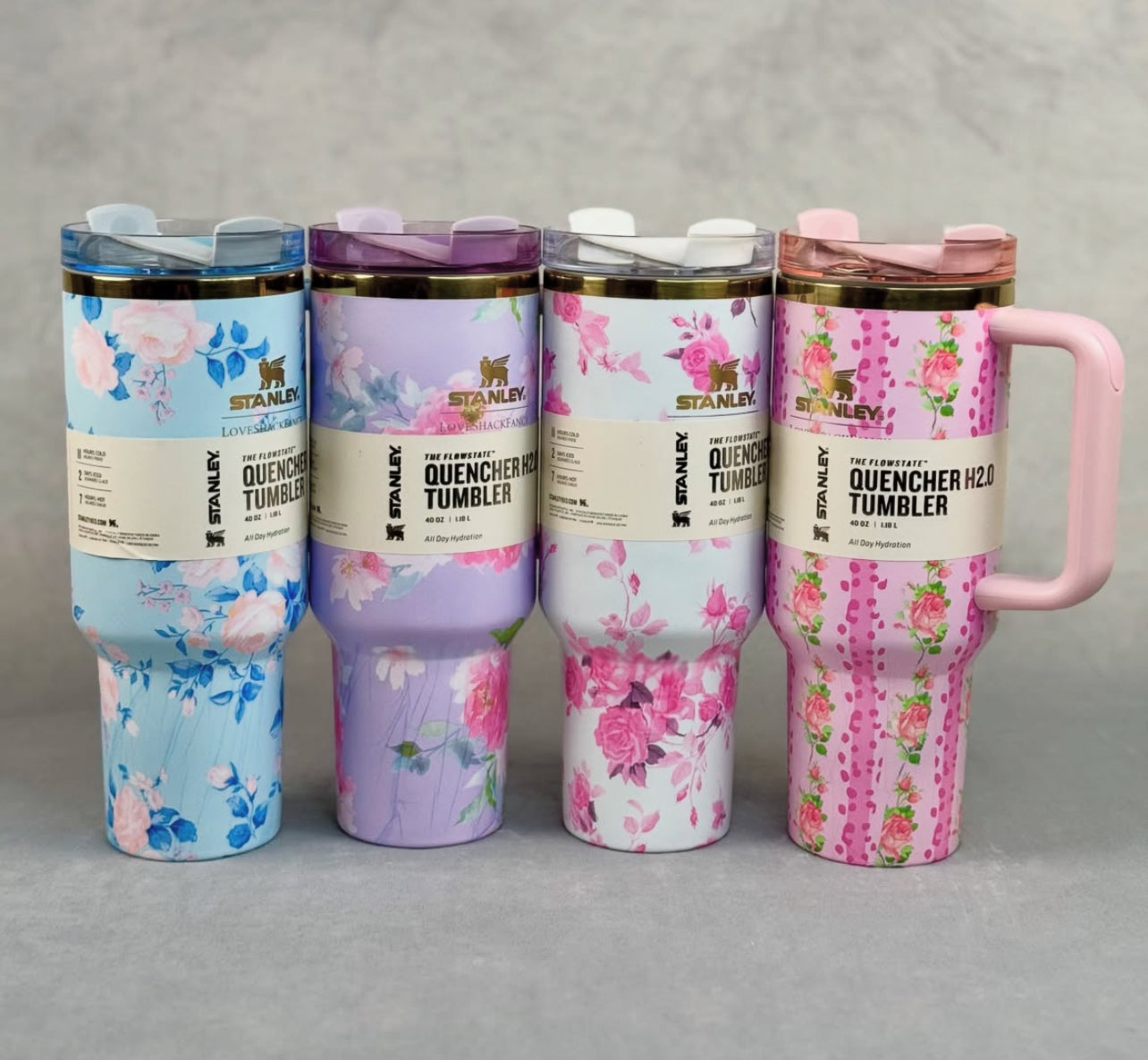 Stanley x LoveShackFancy QUENCHER 40oz (1.18L) Tumbler Floral Collection Insulated Tumbler with Straw & Lid