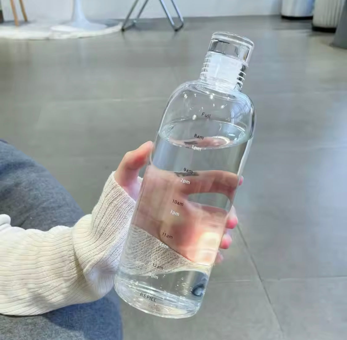 Creative Plastic Water Bottle With Time Scale, Large Capacity Leakproof Water Bottle, Gym Sports Water Bottles