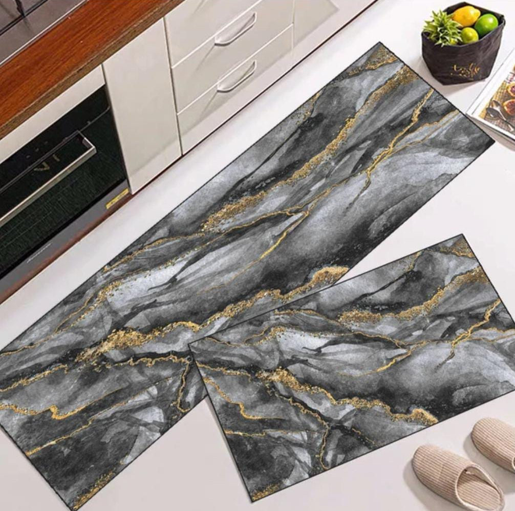 2 pcs set Kitchen, Bathroom, HomeDecor Anti-Slip Absorbent Mat & Runner