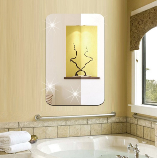 Self-Adhesive Acrylic Tile Mirror for Sticking | Unbreakable Square Shape Plastic Sheet Mirror