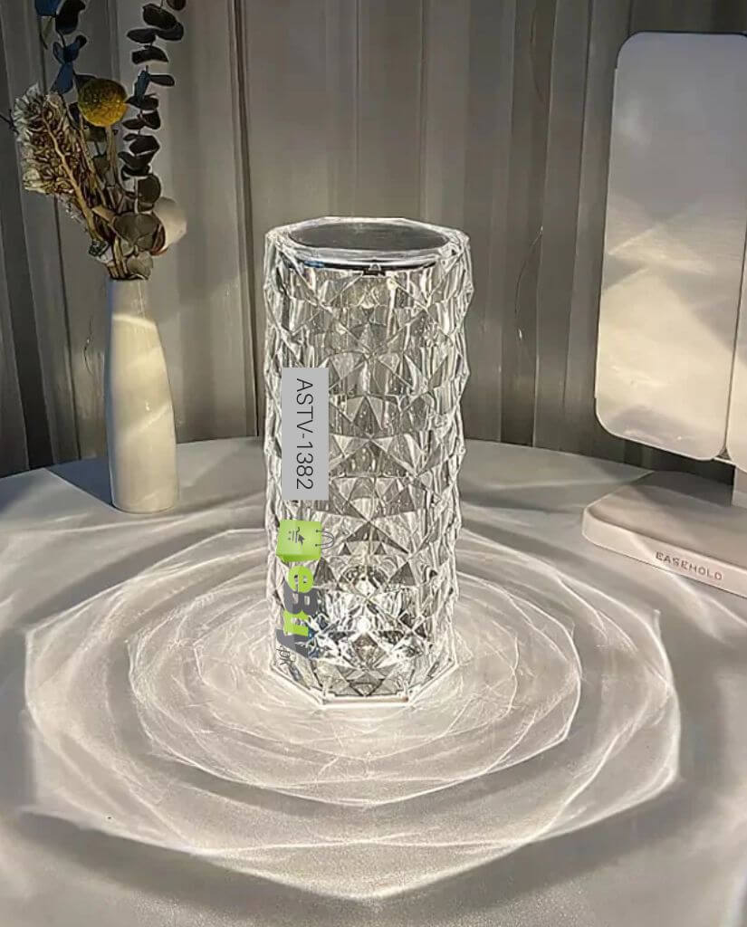Crystal Diamond Table Lamp – Touch & Remote Control, 16 Colors