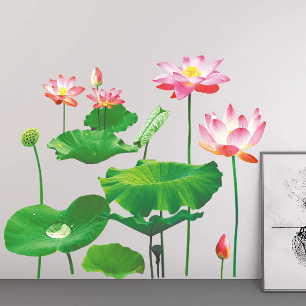 3D Lotus Flower Wall Stickers