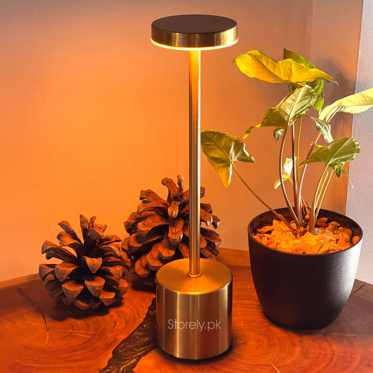 USB Rechargeable LED Night Light Desk Lamp – Portable Metal Table Lamp with Touch Sensor