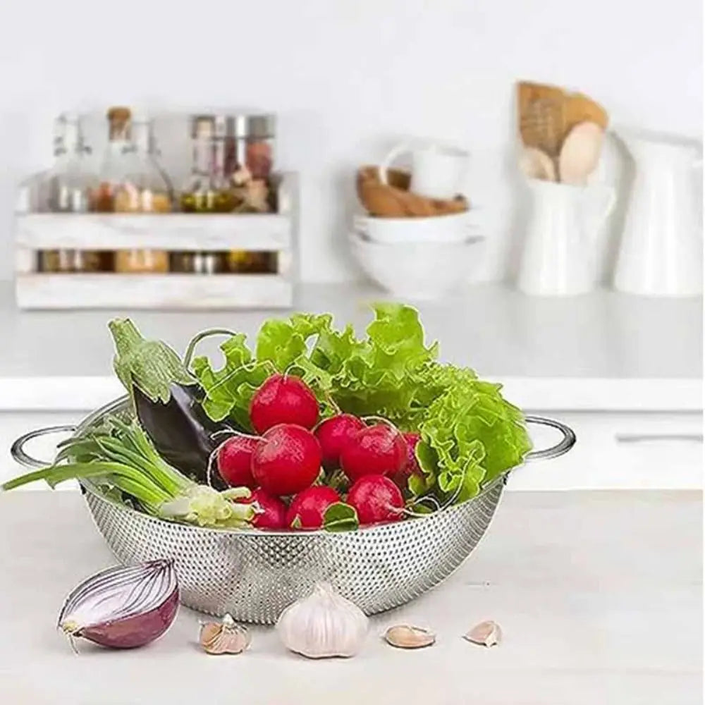 Stainless Steel Rice & Vegetable Washing Bowl