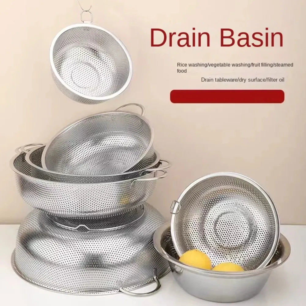 Stainless Steel Rice & Vegetable Washing Bowl