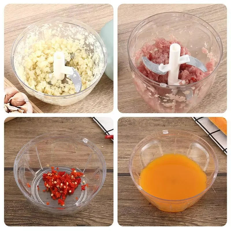 Spin Blade Chopper – Manual Vegetable Cutter