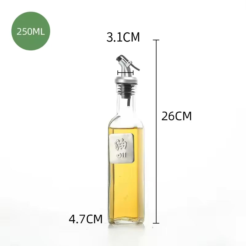 250ml Glass Olive Oil Bottle – Leakproof Press Cruet