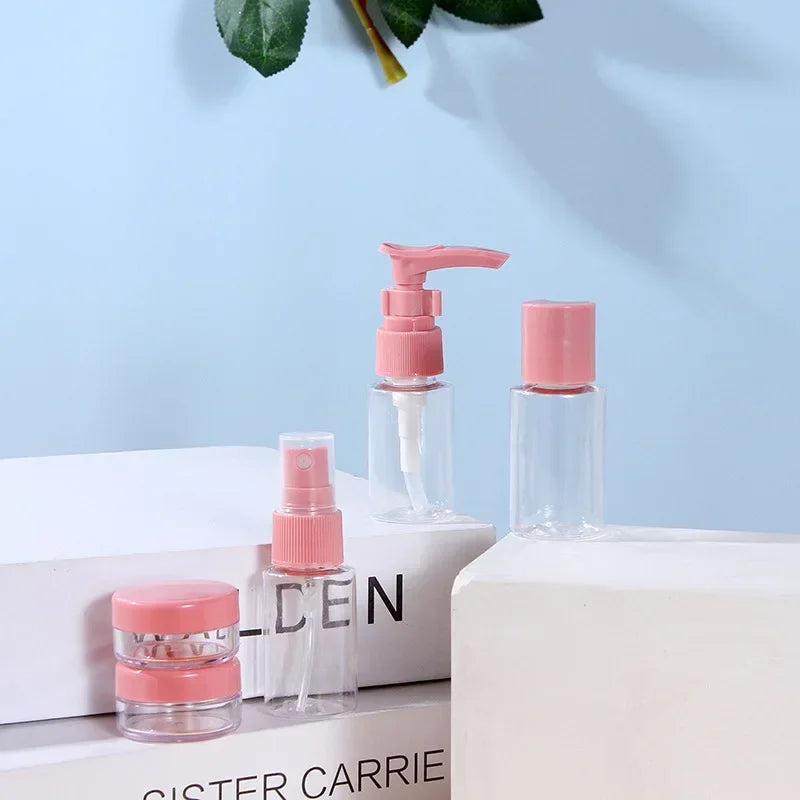 5PCS Travel Mini Cosmetic Cream Pot Set – Transparent Containers (Random Color)