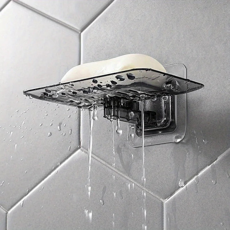 Wall-Mounted Double Layer Soap Rack – No Drilling