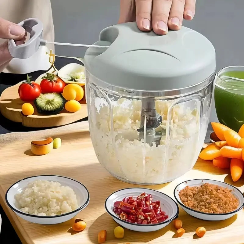 Spin Blade Chopper – Manual Vegetable Cutter