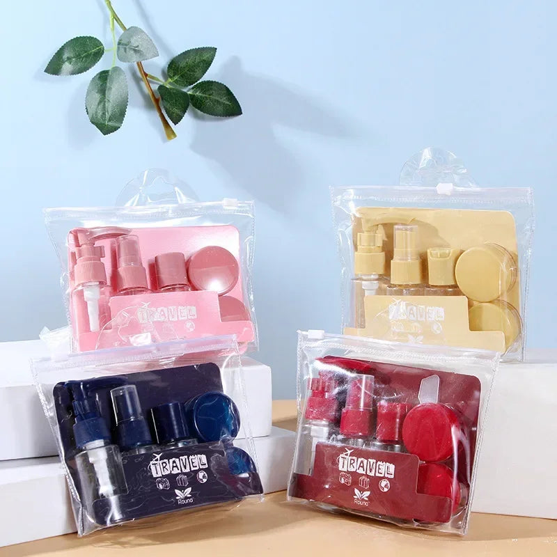 5PCS Travel Mini Cosmetic Cream Pot Set – Transparent Containers (Random Color)