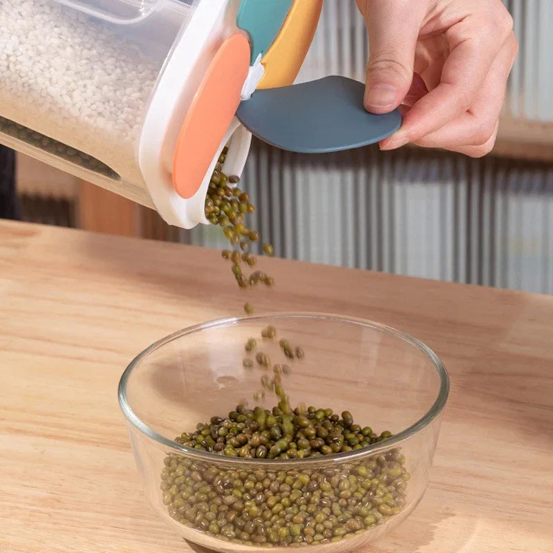 4 Grids Kitchen Cereal Storage Box – Airtight Food Container