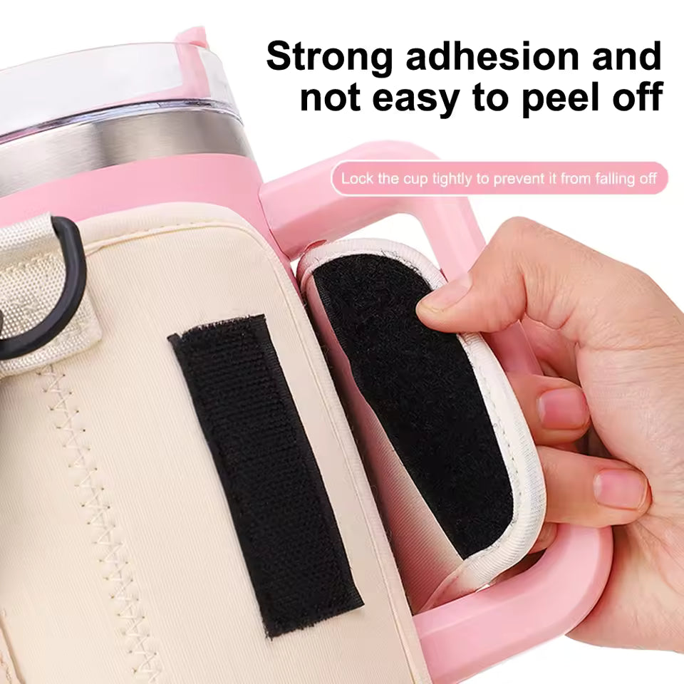 40oz Water Bottle Carrier Bag – Fits Stanley Quencher with Strap (Random Color)