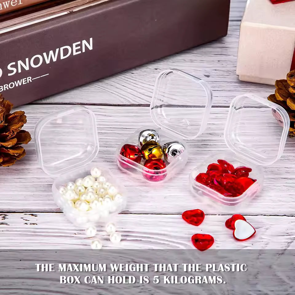 10-Piece Mini Transparent Storage Box – Square Plastic Jewelry Organizer