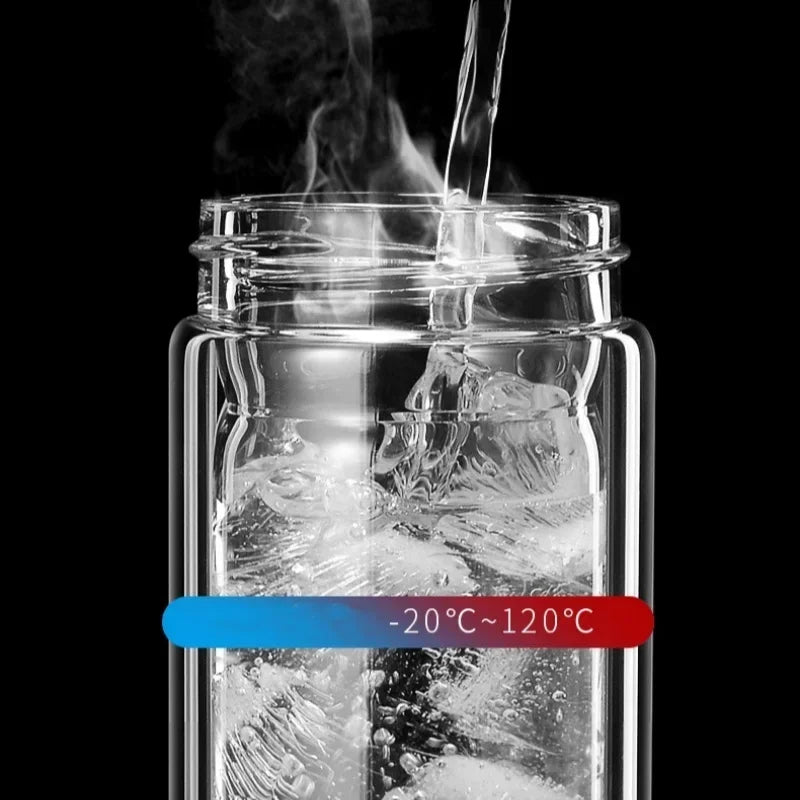 Glass Tumbler with Bamboo Lid With Random Color Cover
