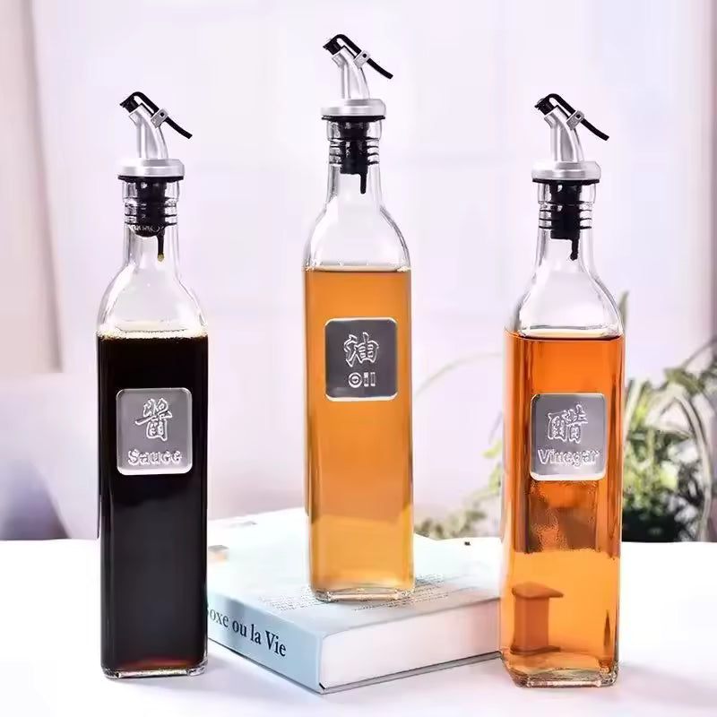 250ml Glass Olive Oil Bottle – Leakproof Press Cruet