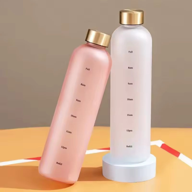 Motivational Time Marker 1L Water Bottle – Drink Tracker Bottle (Random Color)