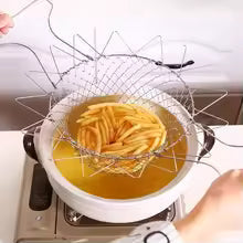 Stainless Steel Folding Oil Fry Basket – Kitchen Oil Drain & Filtration Tool