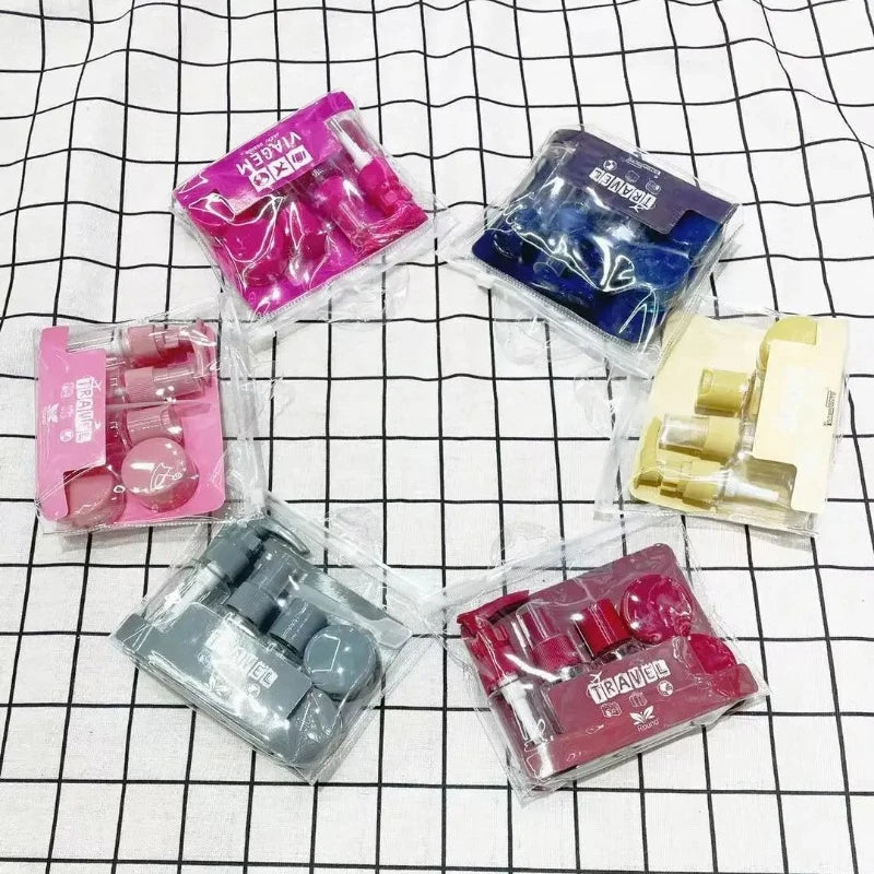 5PCS Travel Mini Cosmetic Cream Pot Set – Transparent Containers (Random Color)