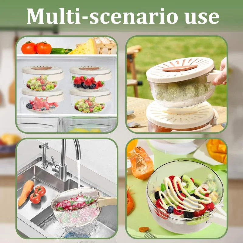 Fruit Drain Basket Strainer – Multi-Purpose Washing Bowl