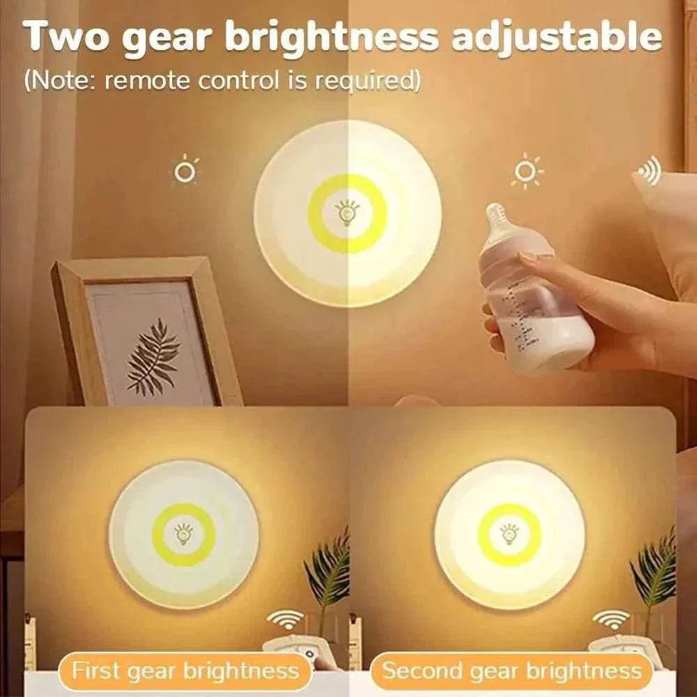 Pack of 3 Wireless LED Night Lights with Remote Control - Ultra-Bright