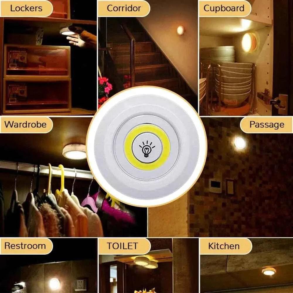 Pack of 3 Wireless LED Night Lights with Remote Control - Ultra-Bright
