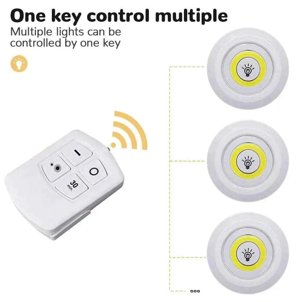 Pack of 3 Wireless LED Night Lights with Remote Control - Ultra-Bright