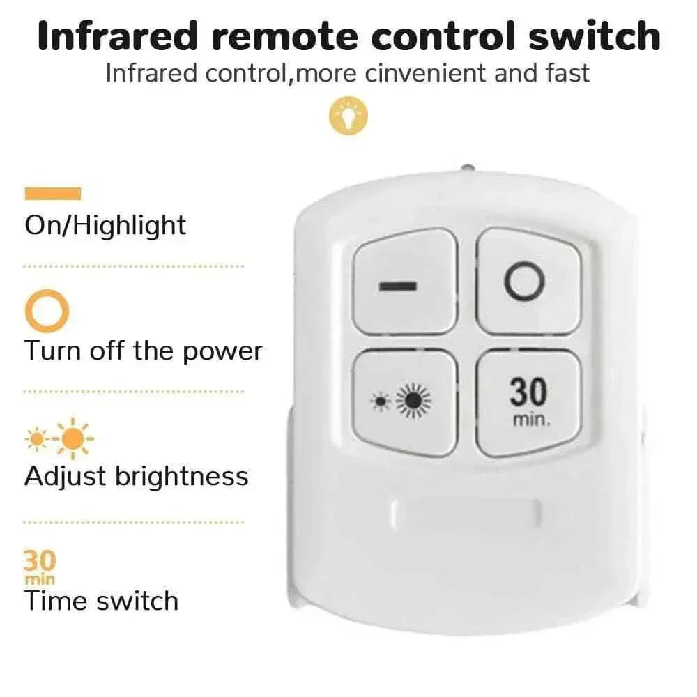Pack of 3 Wireless LED Night Lights with Remote Control - Ultra-Bright