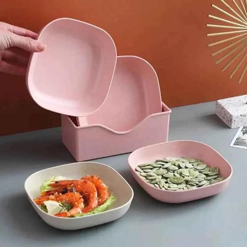 10Pcs Spit Bone Dish Set – Multi-Function Food Grade Plastic Plates