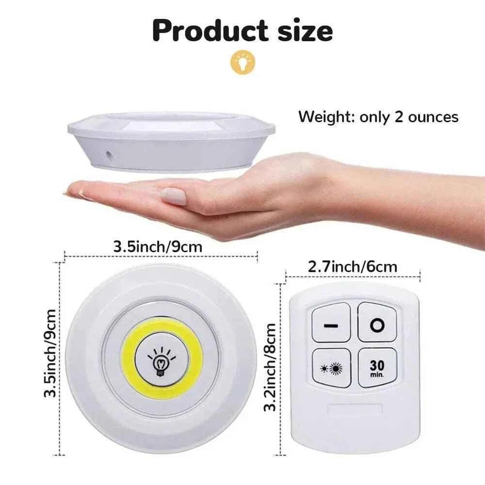 Pack of 3 Wireless LED Night Lights with Remote Control - Ultra-Bright