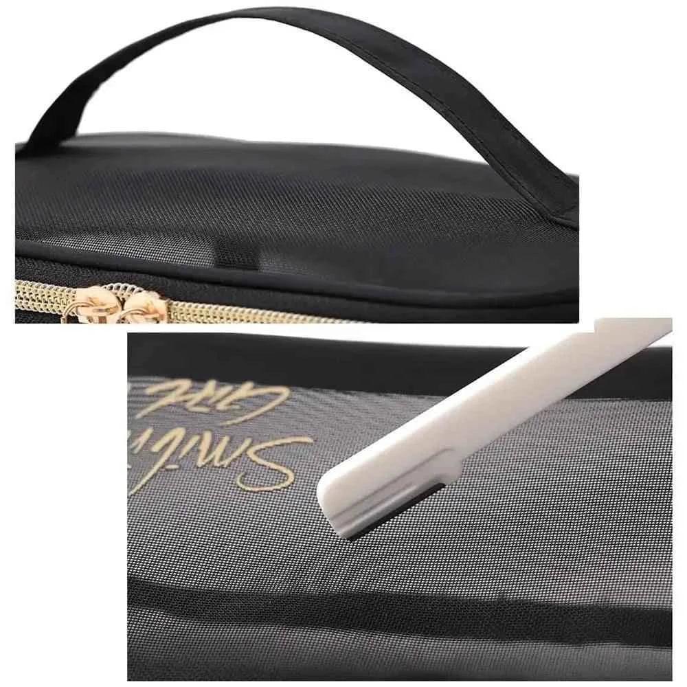 Black Mesh Makeup Bag for Travel and Organization